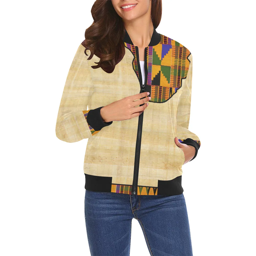 NILE VALLEY All Over Print Bomber Jacket for Women