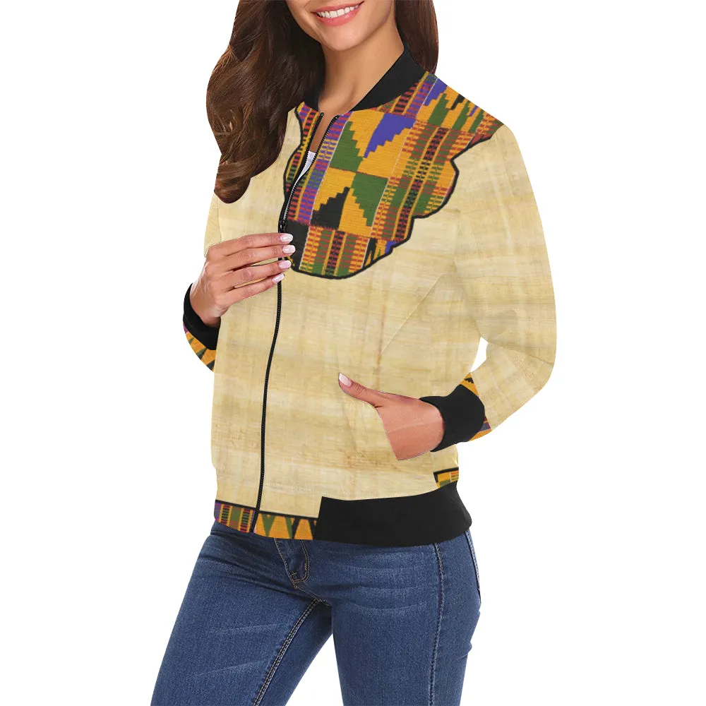 NILE VALLEY All Over Print Bomber Jacket for Women