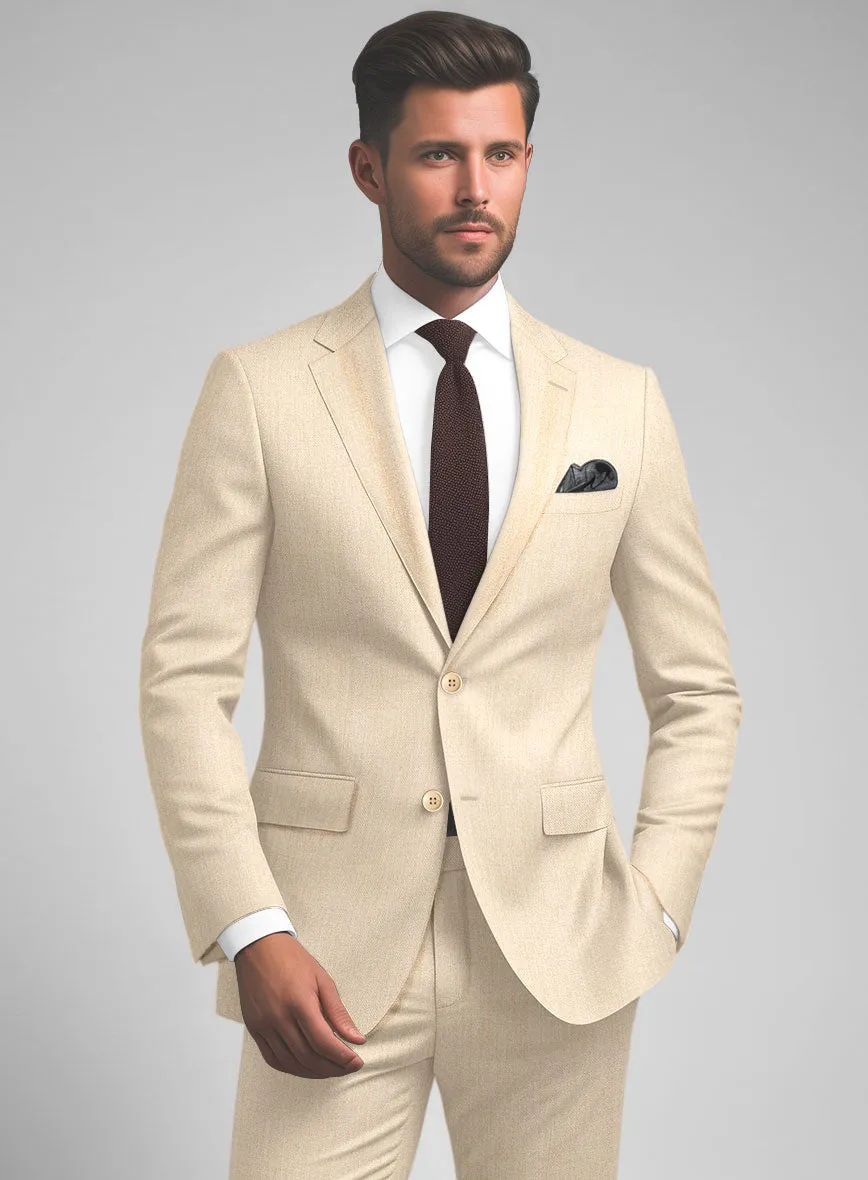 Noble Beige Wool Silk Linen Jacket