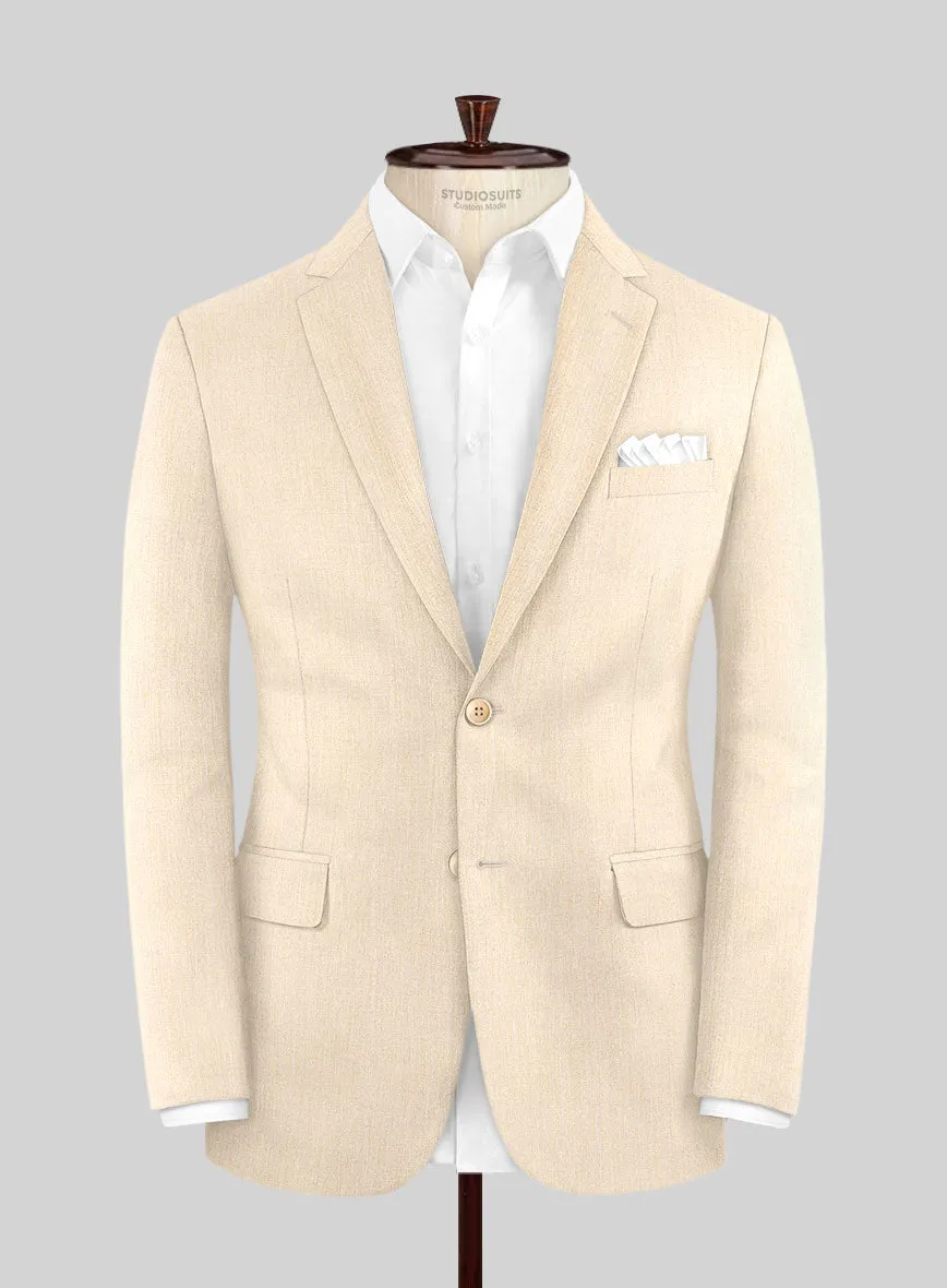 Noble Beige Wool Silk Linen Jacket