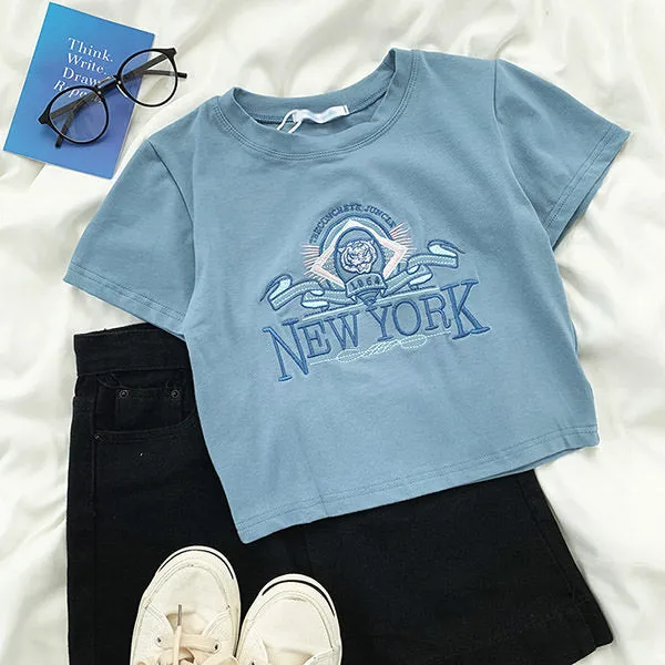 NY Embroidered Tee