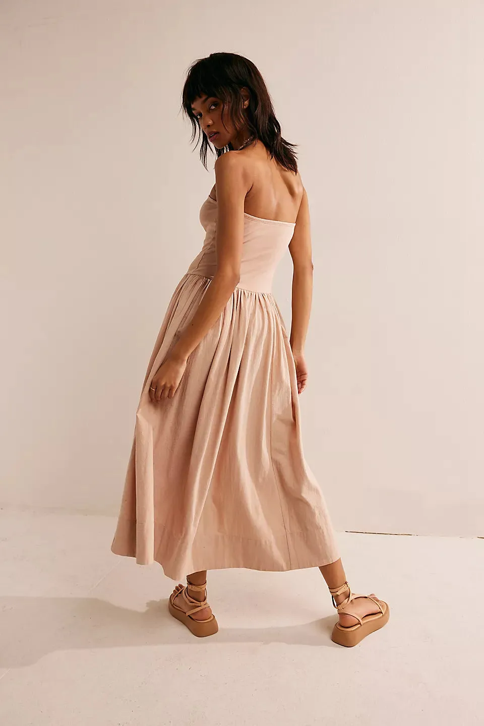 Onda drop-waist tube midi