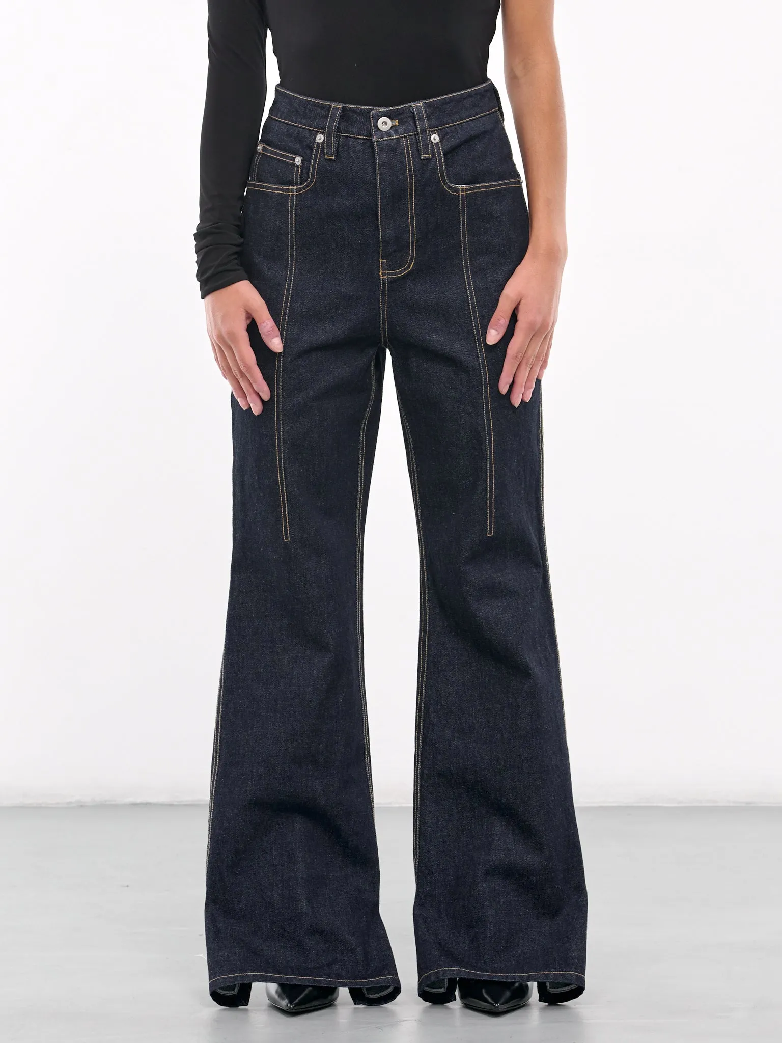 Paddled Hem Denim Pants (DMP2-DARK-BLUE)