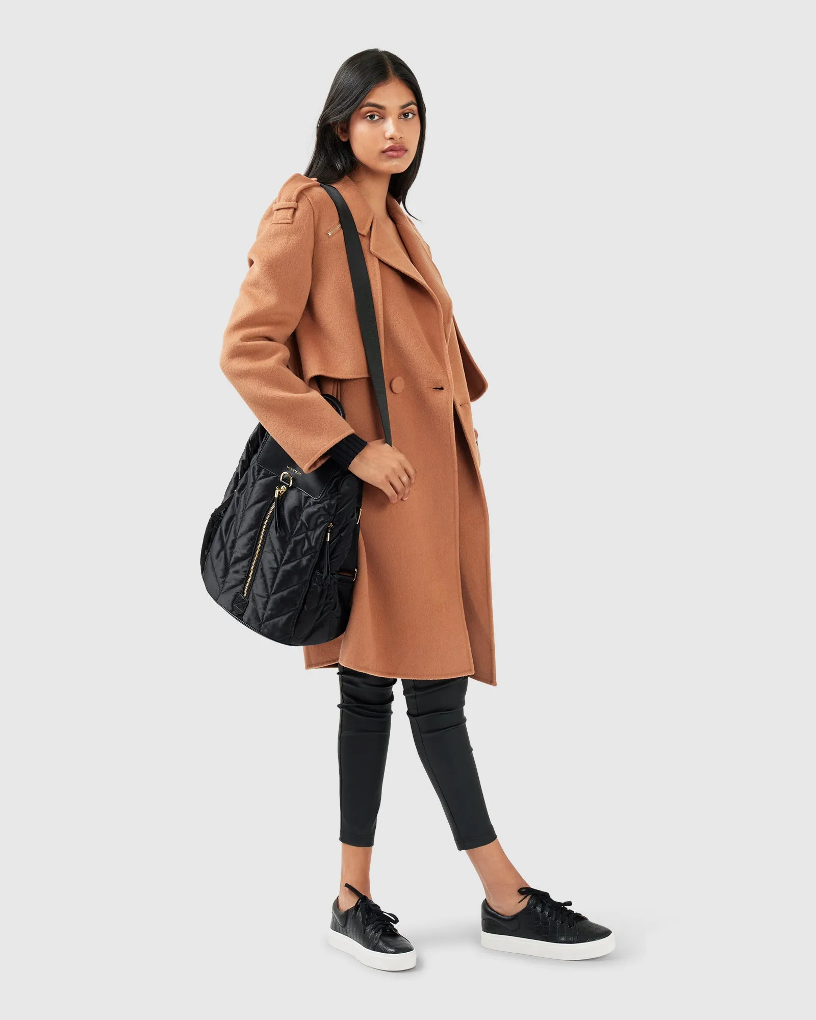 Palm City Wool Blend Coat - Camel