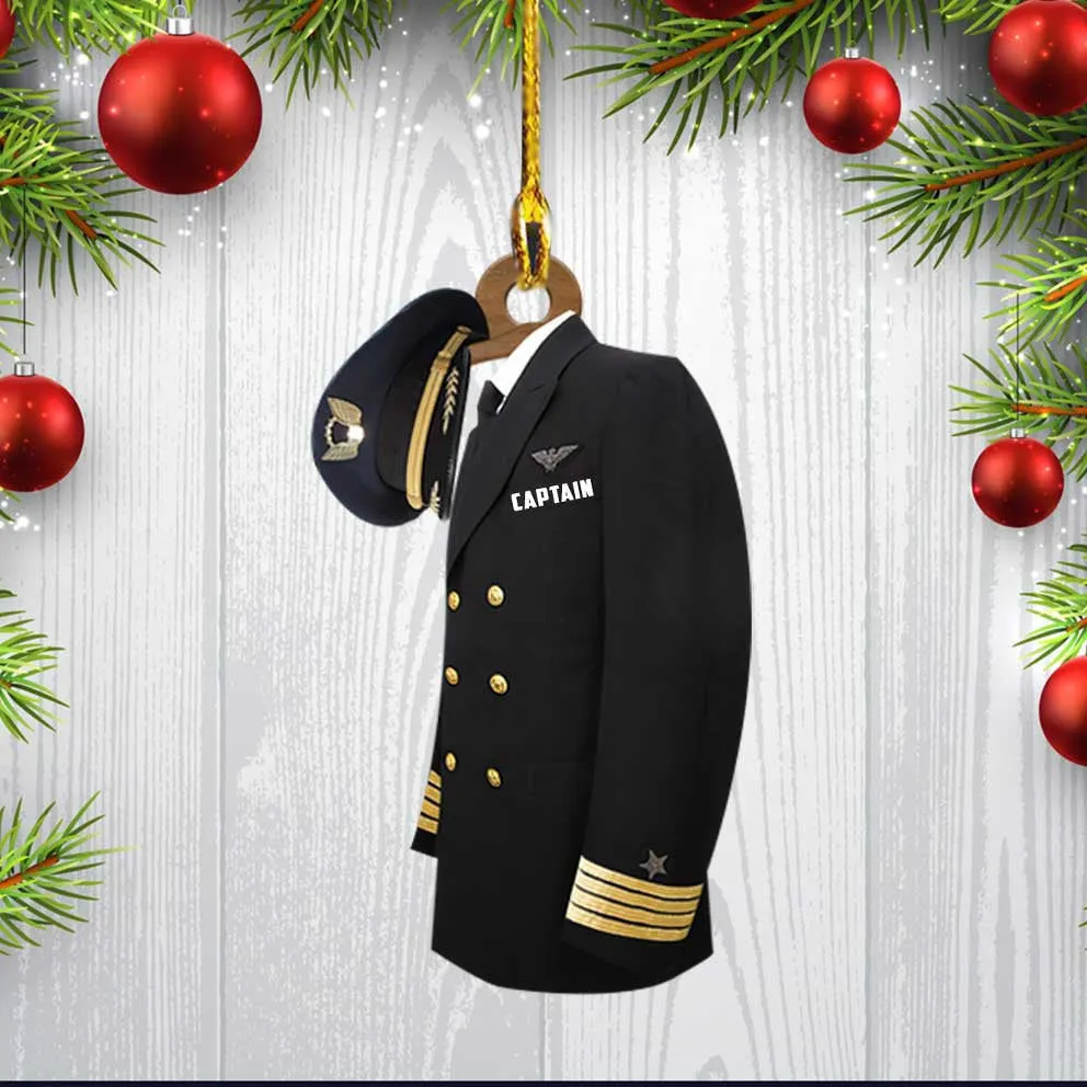 Personalized Pilot Jacket Custom Shaped Acrylic Ornament for Pilot