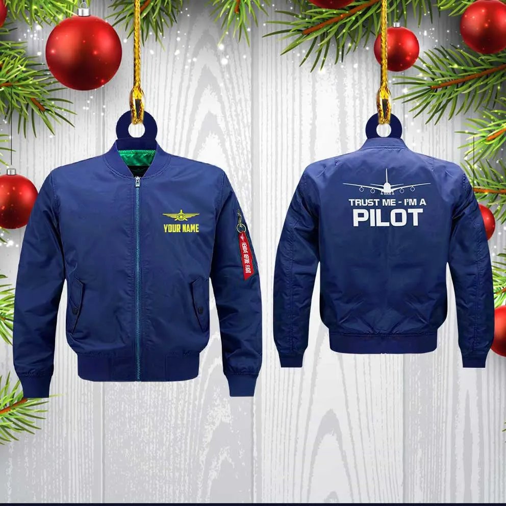 Personalized Pilot Jacket Custom Shaped Acrylic Ornament for Pilot