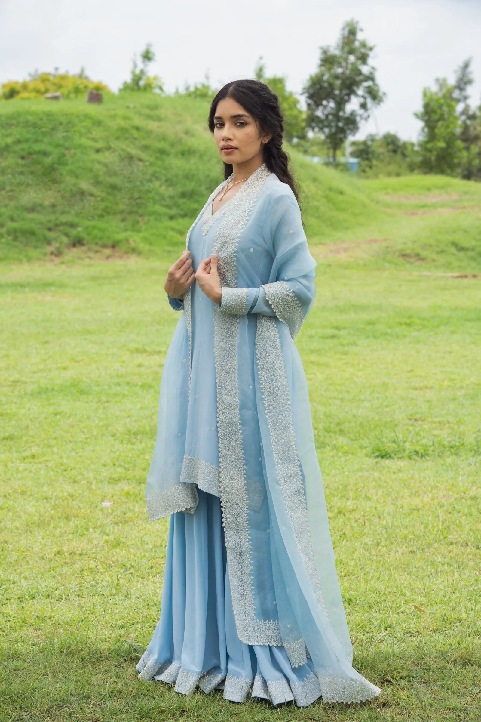 Powder Blue Kurta Set