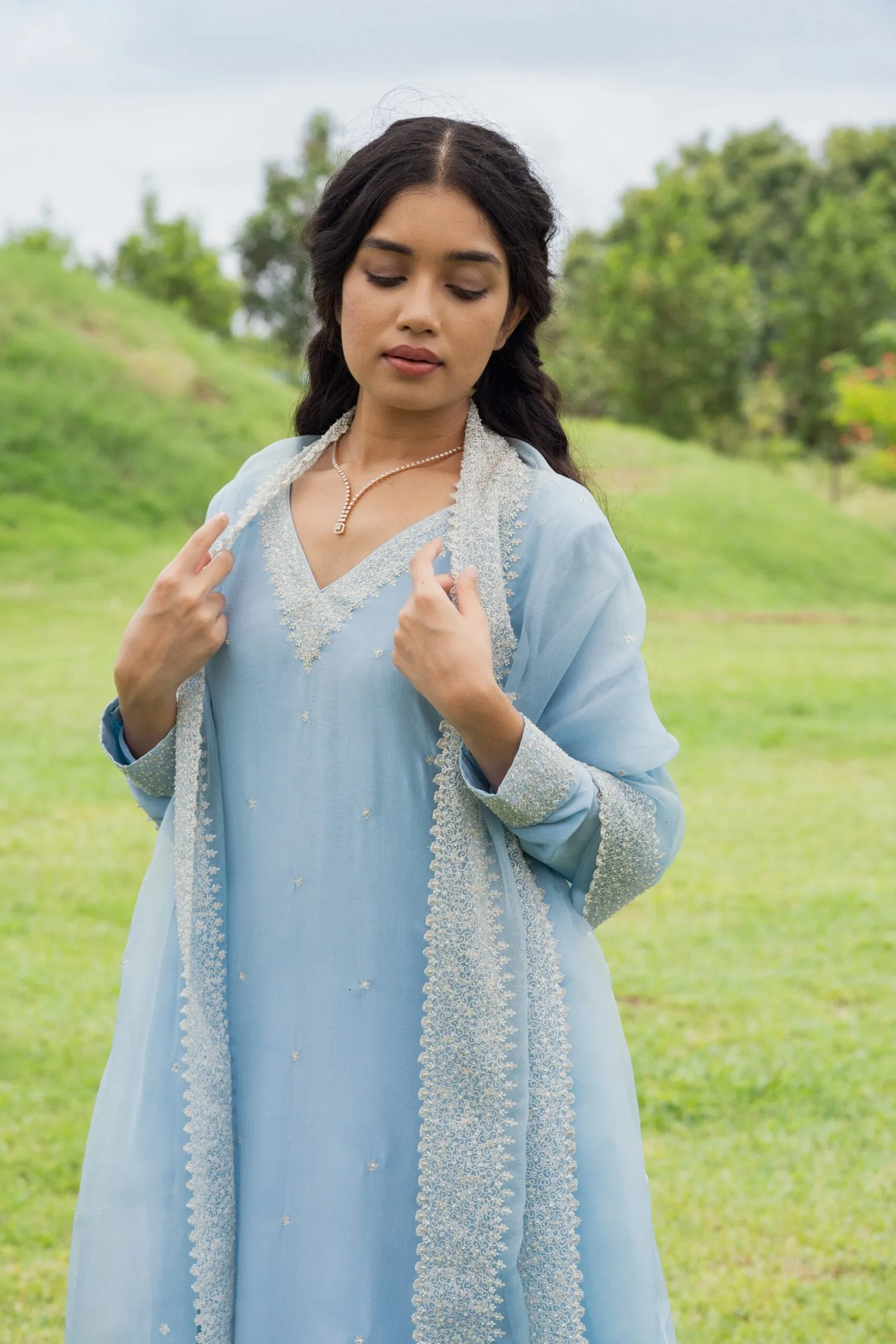 Powder Blue Kurta Set