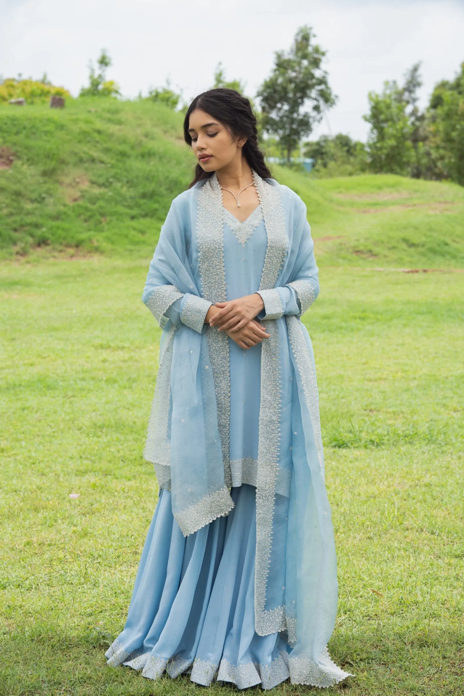 Powder Blue Kurta Set