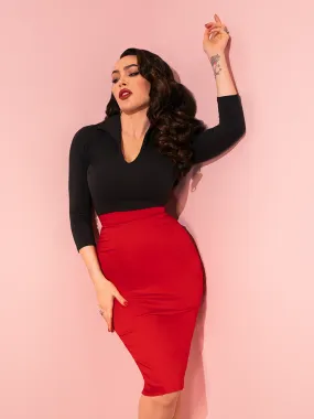 PRE-ORDER - Vixen Pencil Skirt in Red - Vixen by Micheline Pitt