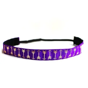 Purple & Gold Arrows Non-Slip Headband