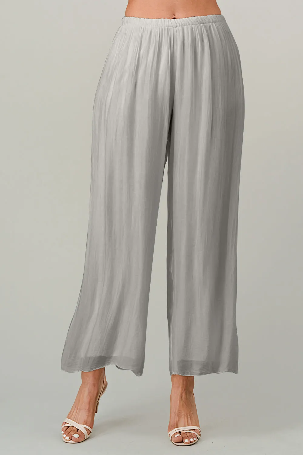 Raw Moda Italian Long Loose Silk Pants