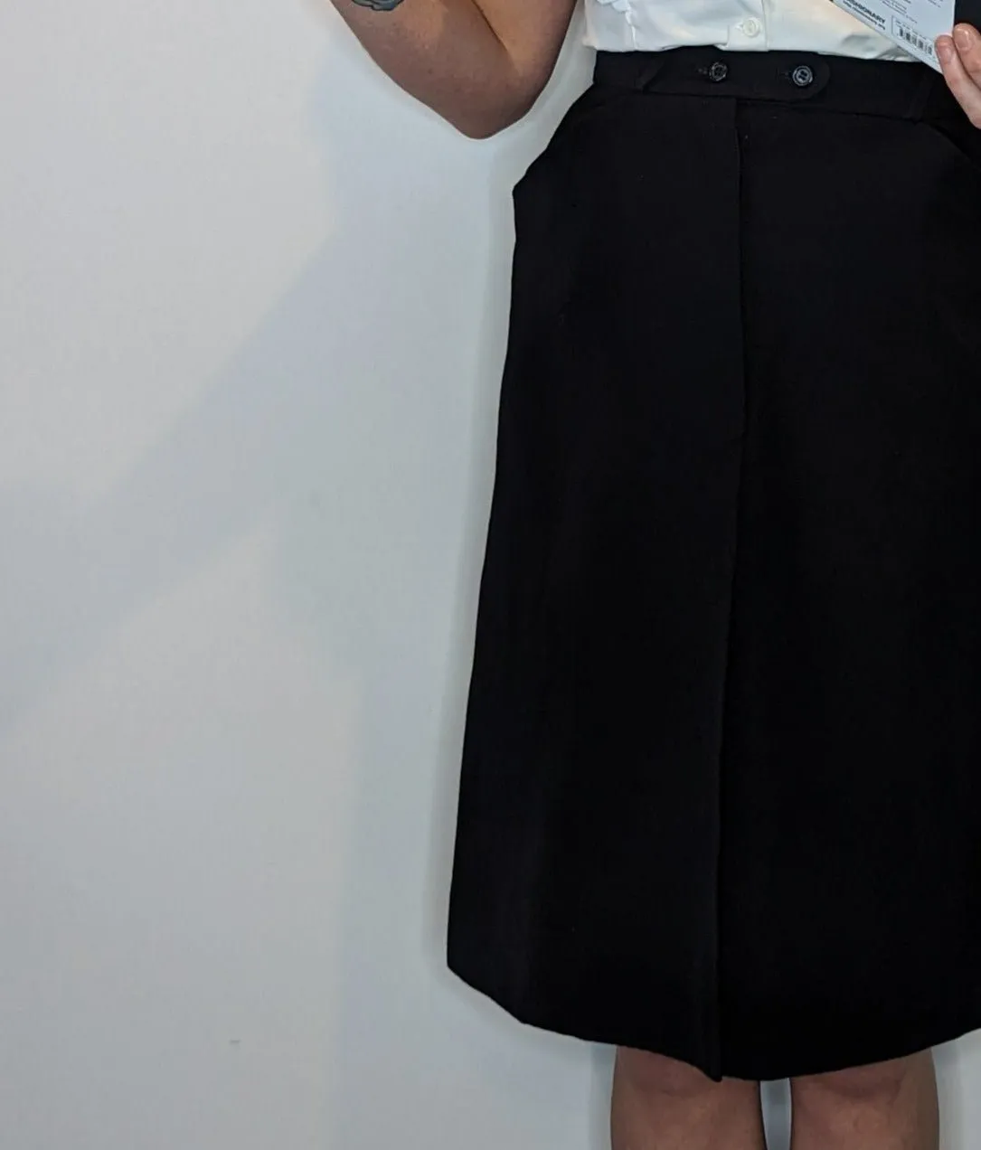 Saint Laurent Paris YSL Vintage Black Wool Pencil Skirt Rive Gauche