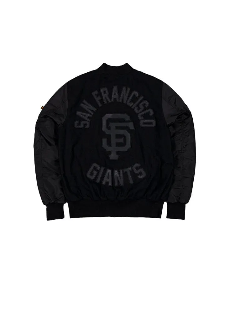 SAN FRANCISCO GIANTS X ALPHA X NEW ERA WOOL VARSITY MA-1 BOMBER JACKET