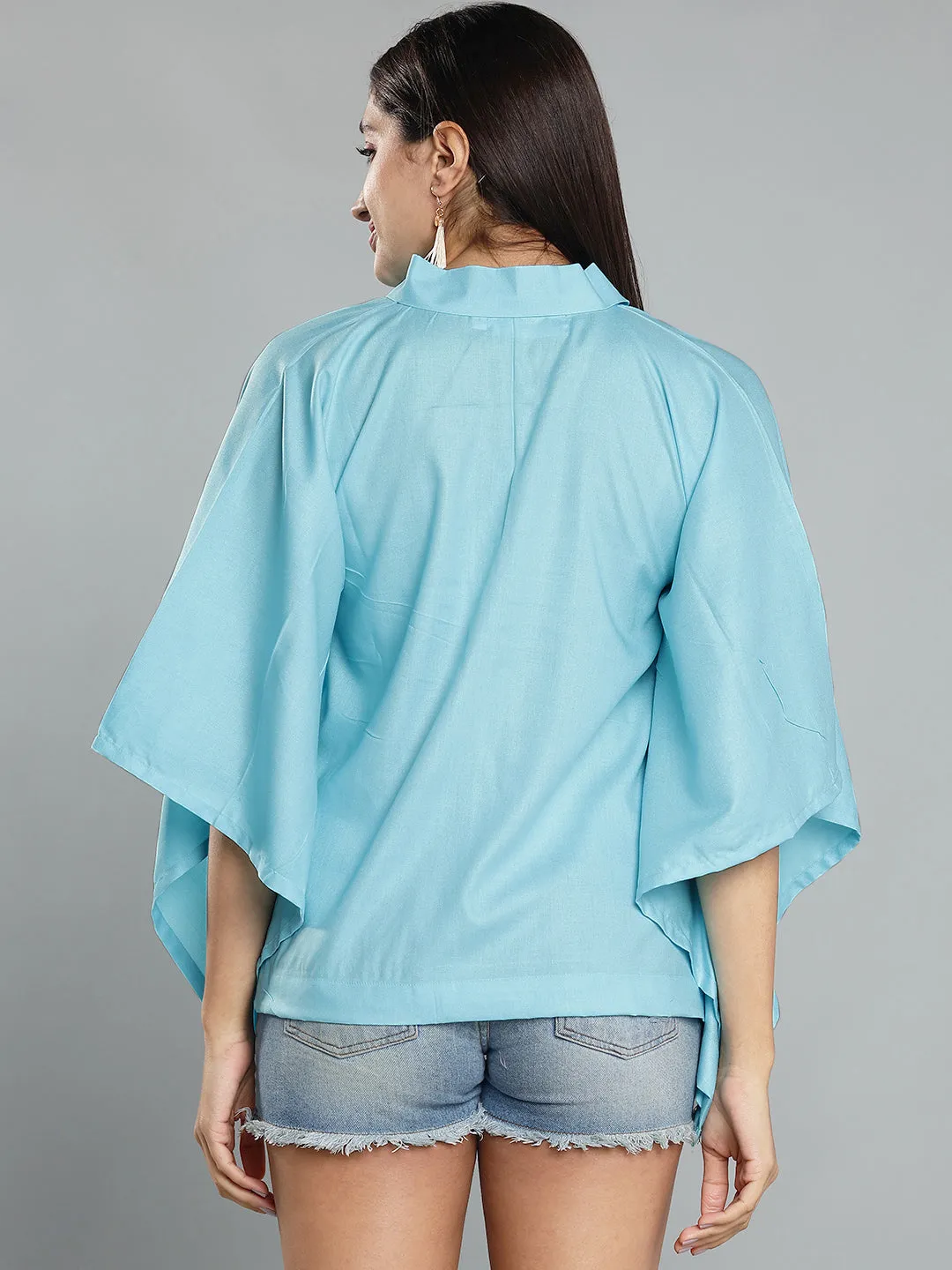 SkyBlue Kaftan Top - CherryBlossom