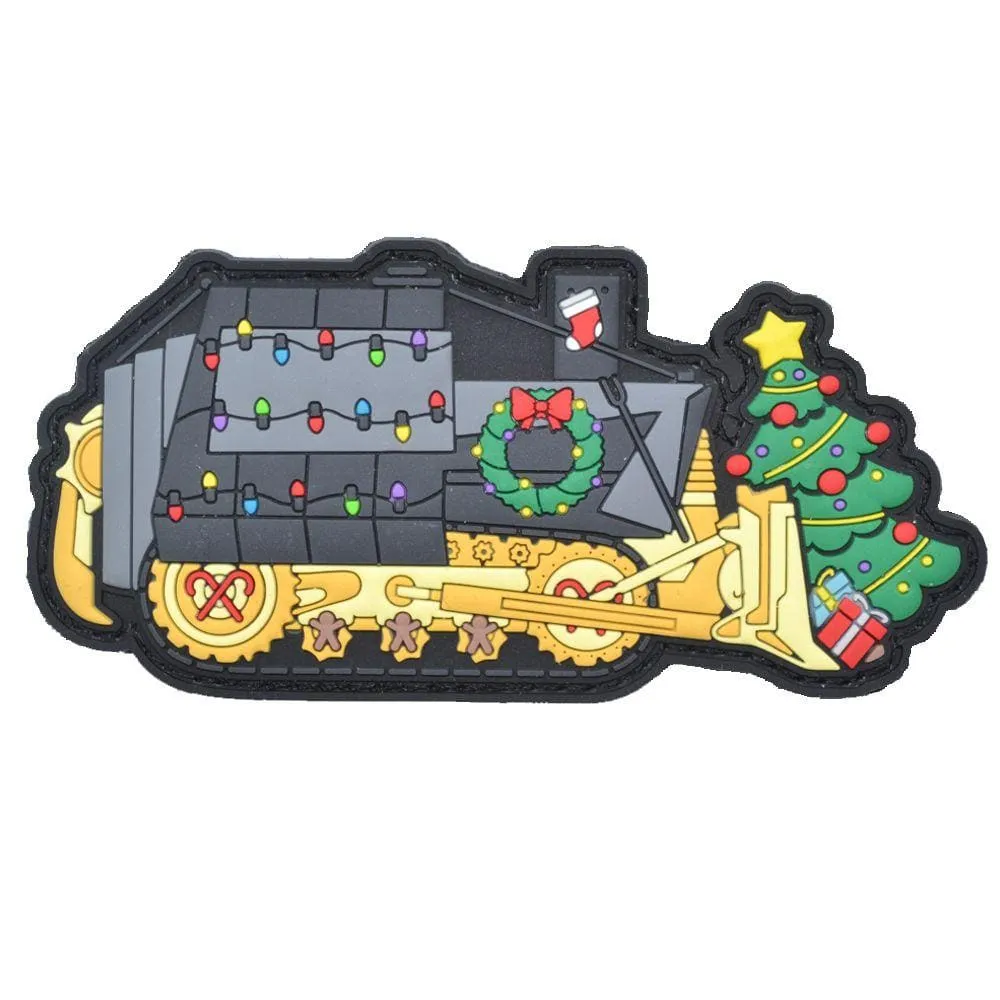 SLEIGH this season Festive Christmas Sleighdozer - Killdozer christmas PVC patch