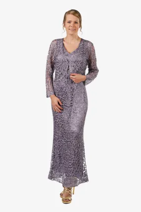 Soulmates C702 Silk Beading Reversible Cocktail Dress with Jacket Set