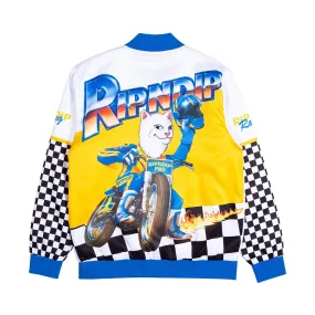 Speed Racing Poly Varsity Jacket (White)