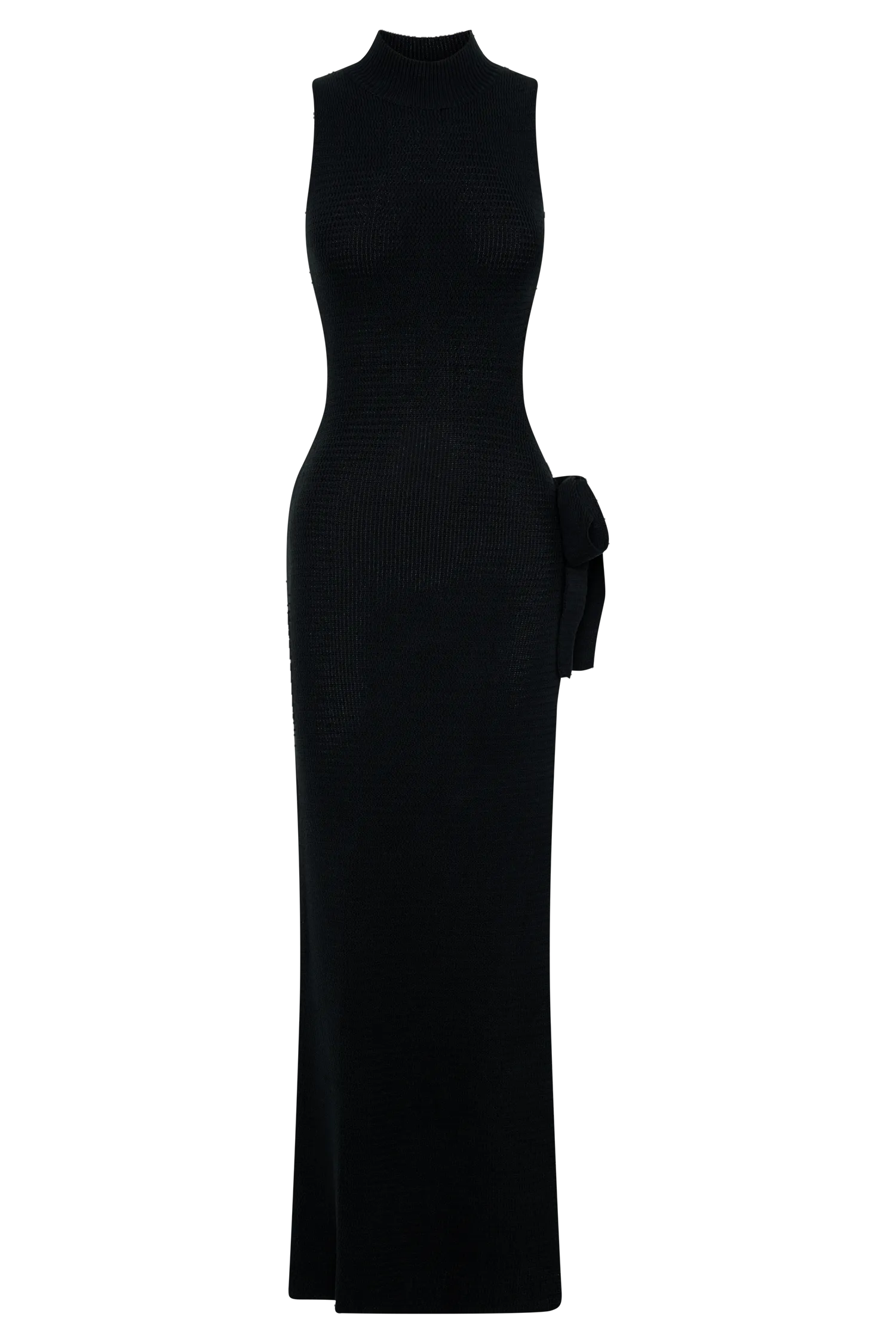 Stephanie Cut Out Knit Maxi Dress - Black