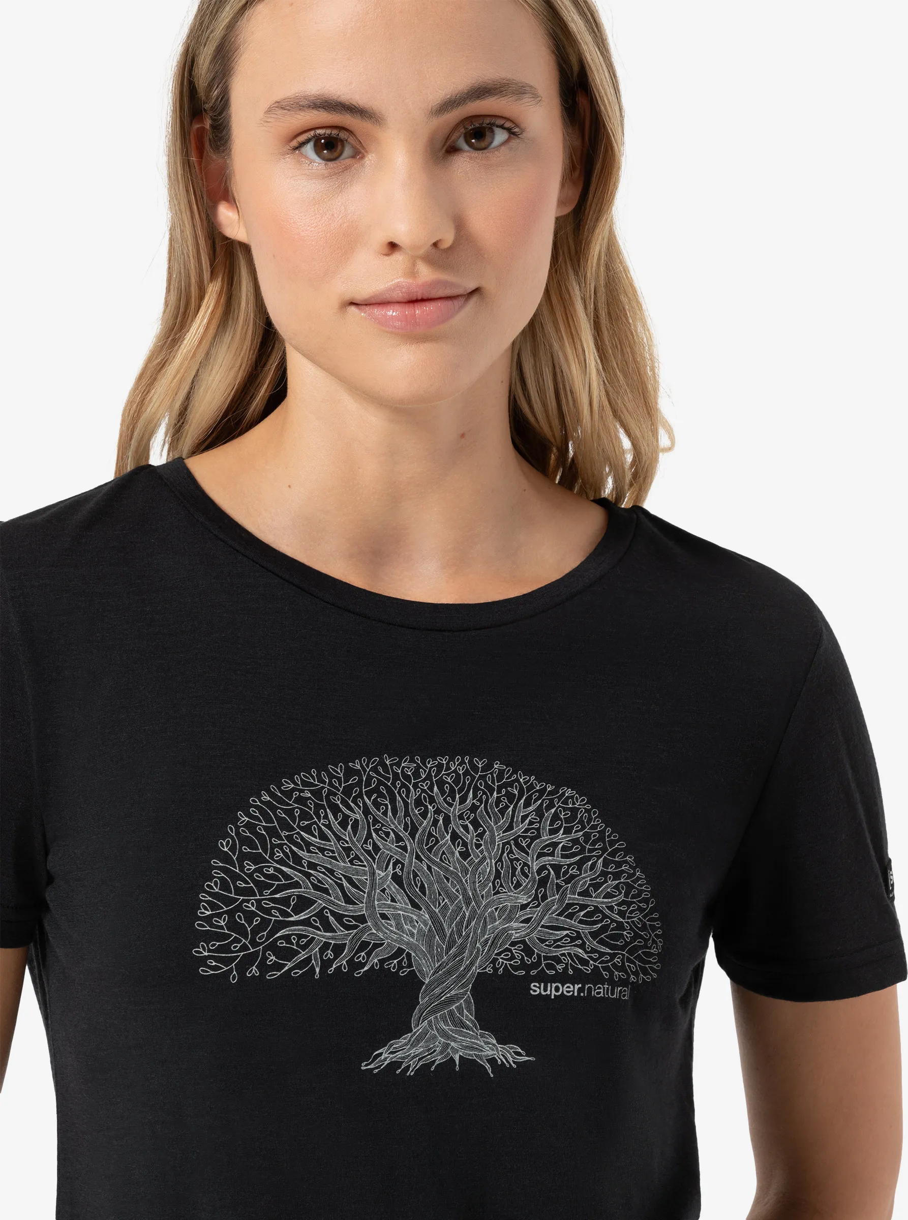 super.natural Women&#x27;s Tree Of Knowledge Tee Jet Black/feather Grey | Buy super.natural Women&#x27;s Tree Of Knowledge Tee Jet Black/feather Grey here | Outnorth