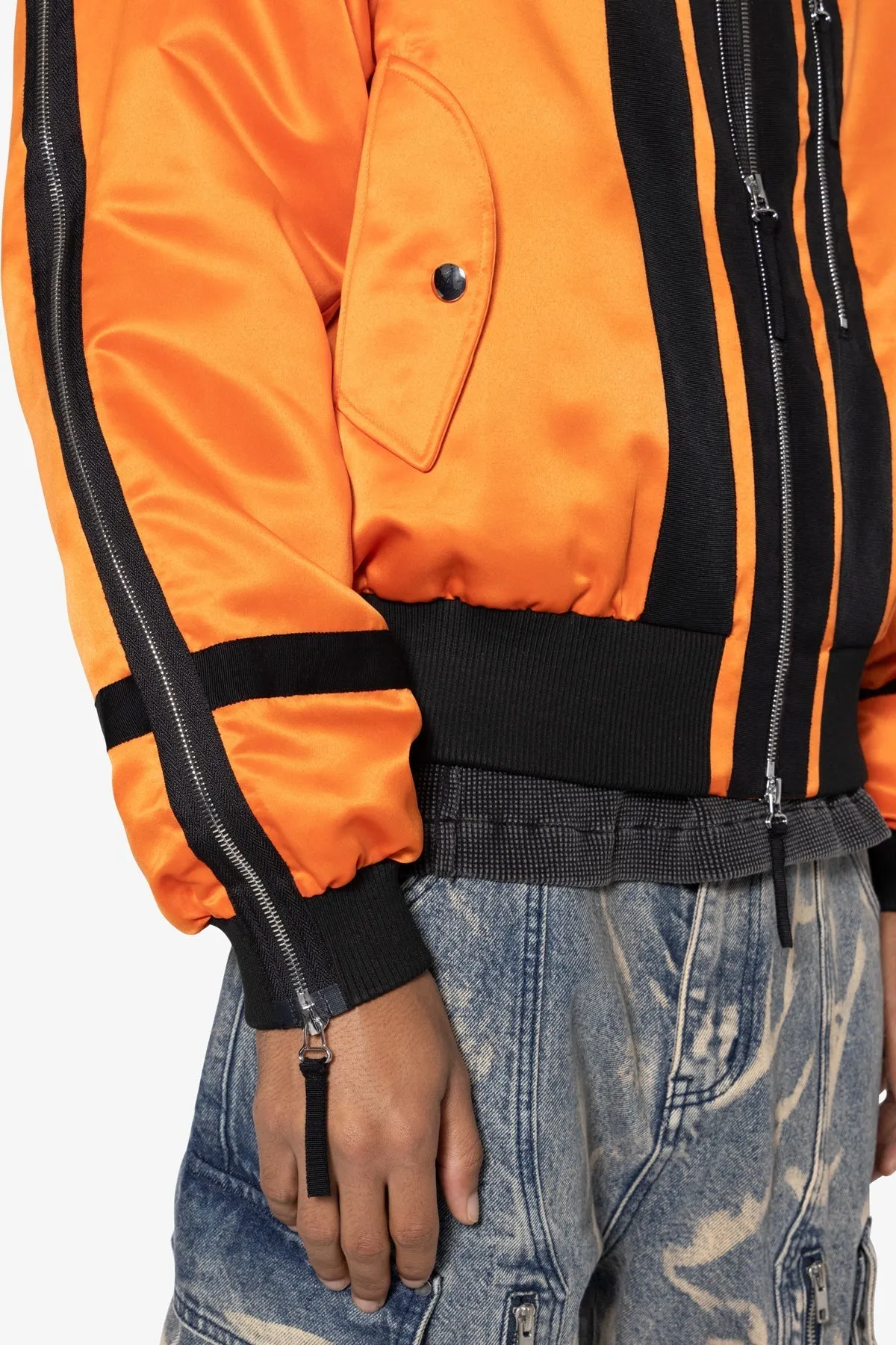 Taped Bomber Jacket - Orange/Black