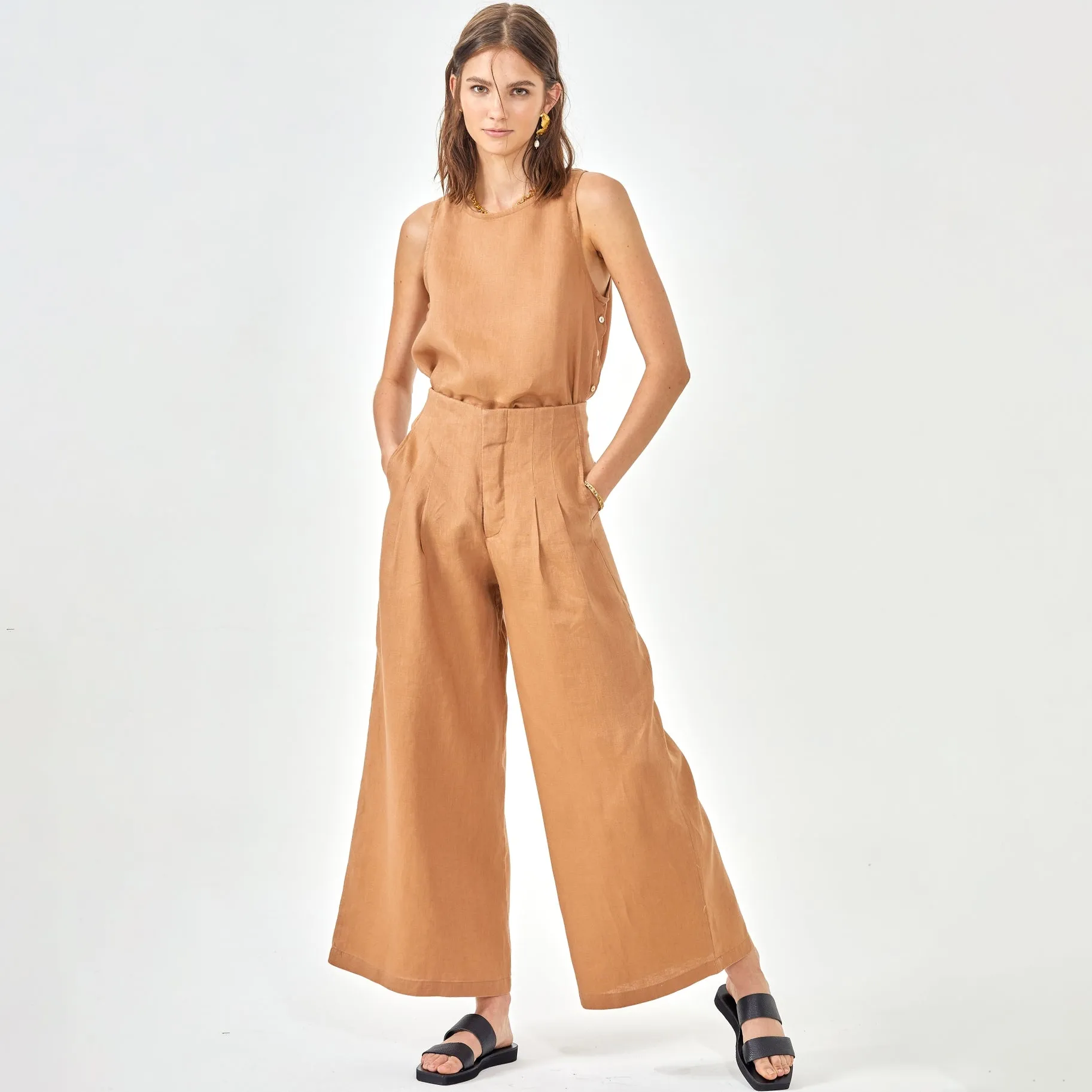 Wide Leg Linen Pants