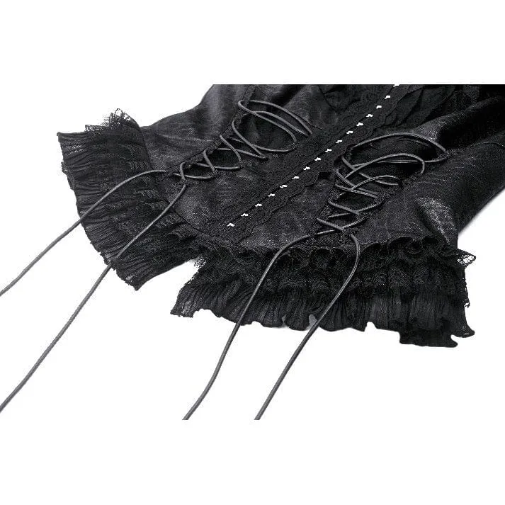 Women's Gothic Lace Splice Lace-up Vest