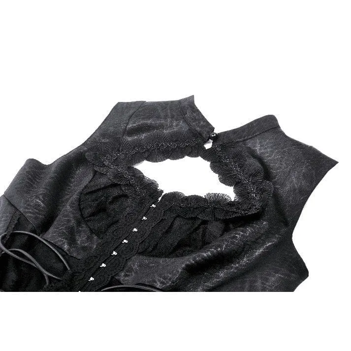 Women's Gothic Lace Splice Lace-up Vest