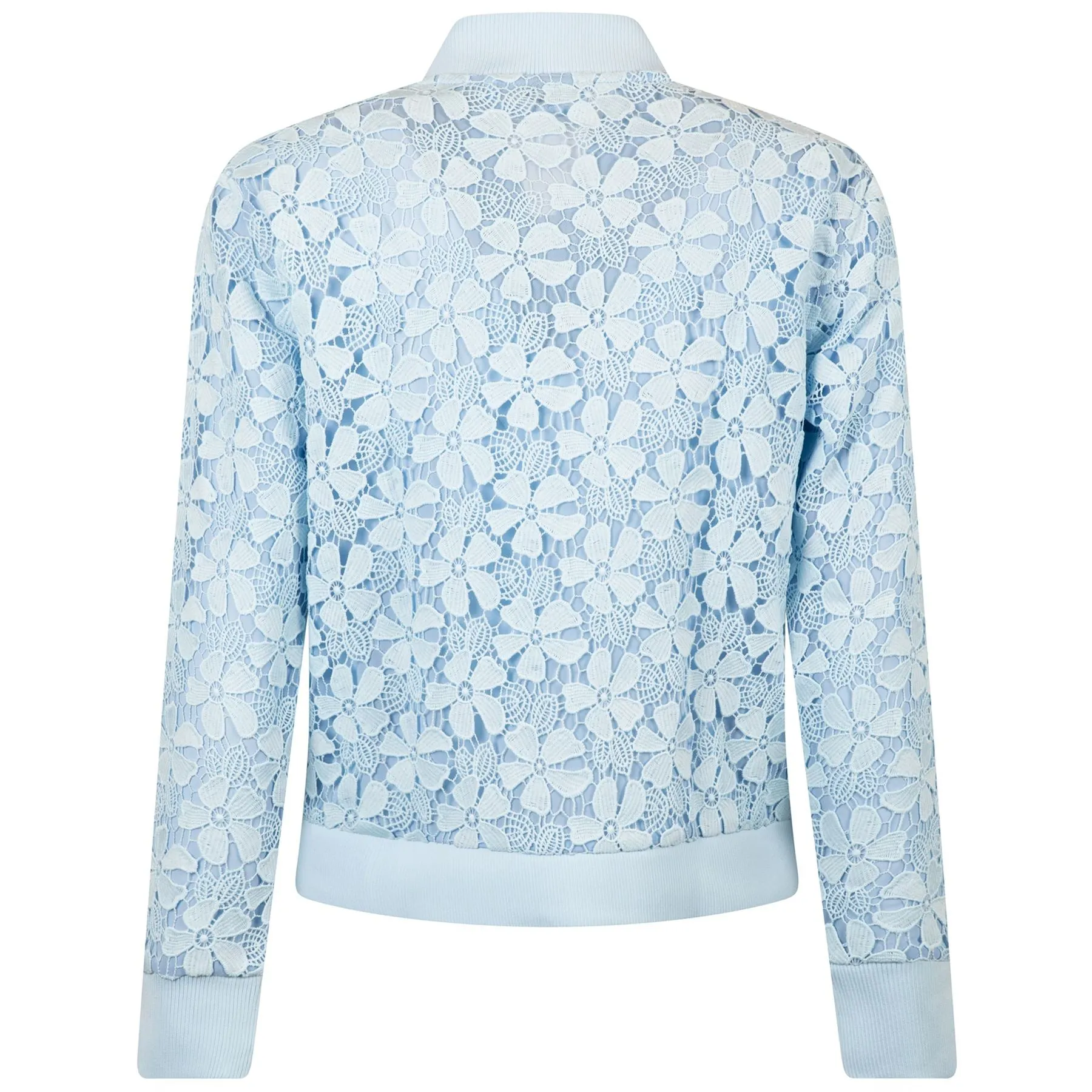 Womens Lace Bomber Jacket Light Blue - SS24