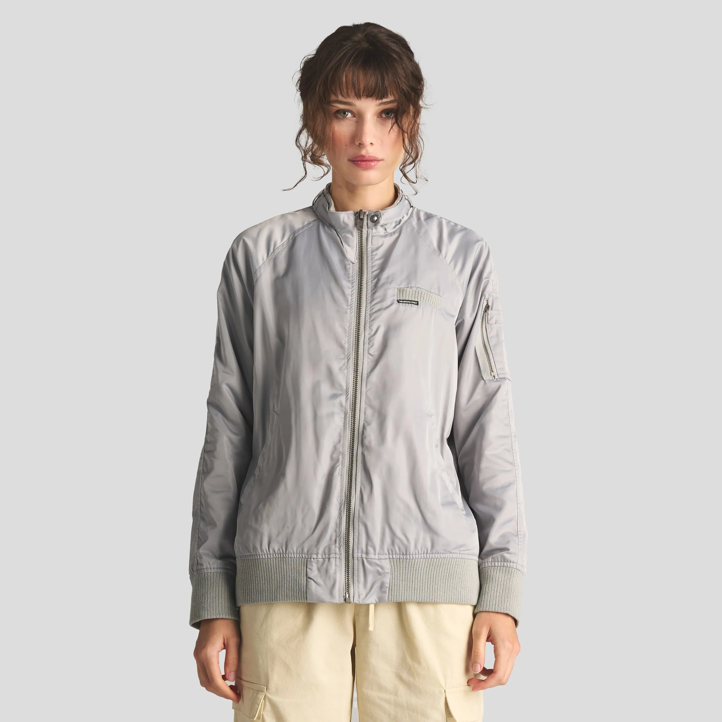 Women's Satin Bomber Jacket