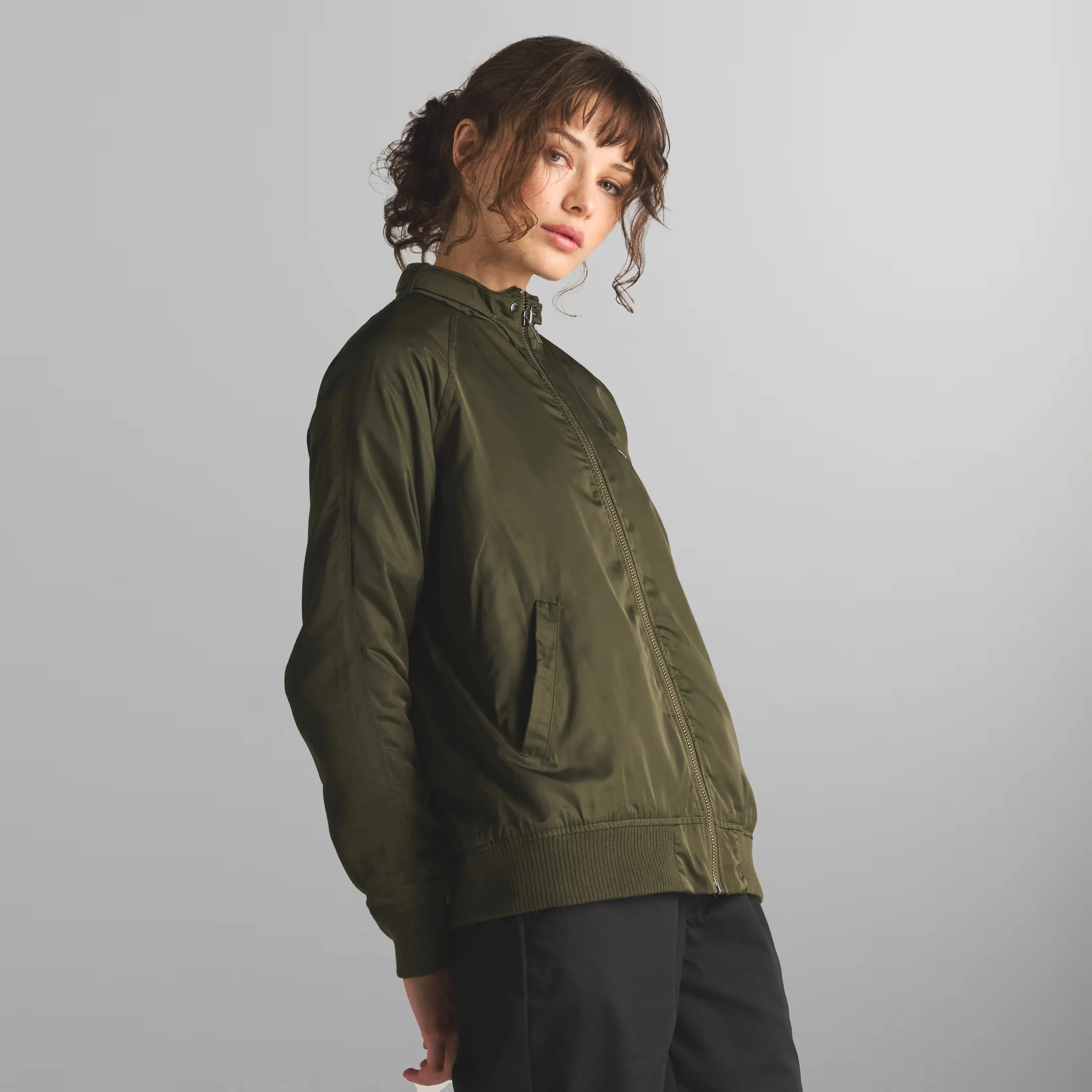 Women's Satin Bomber Jacket