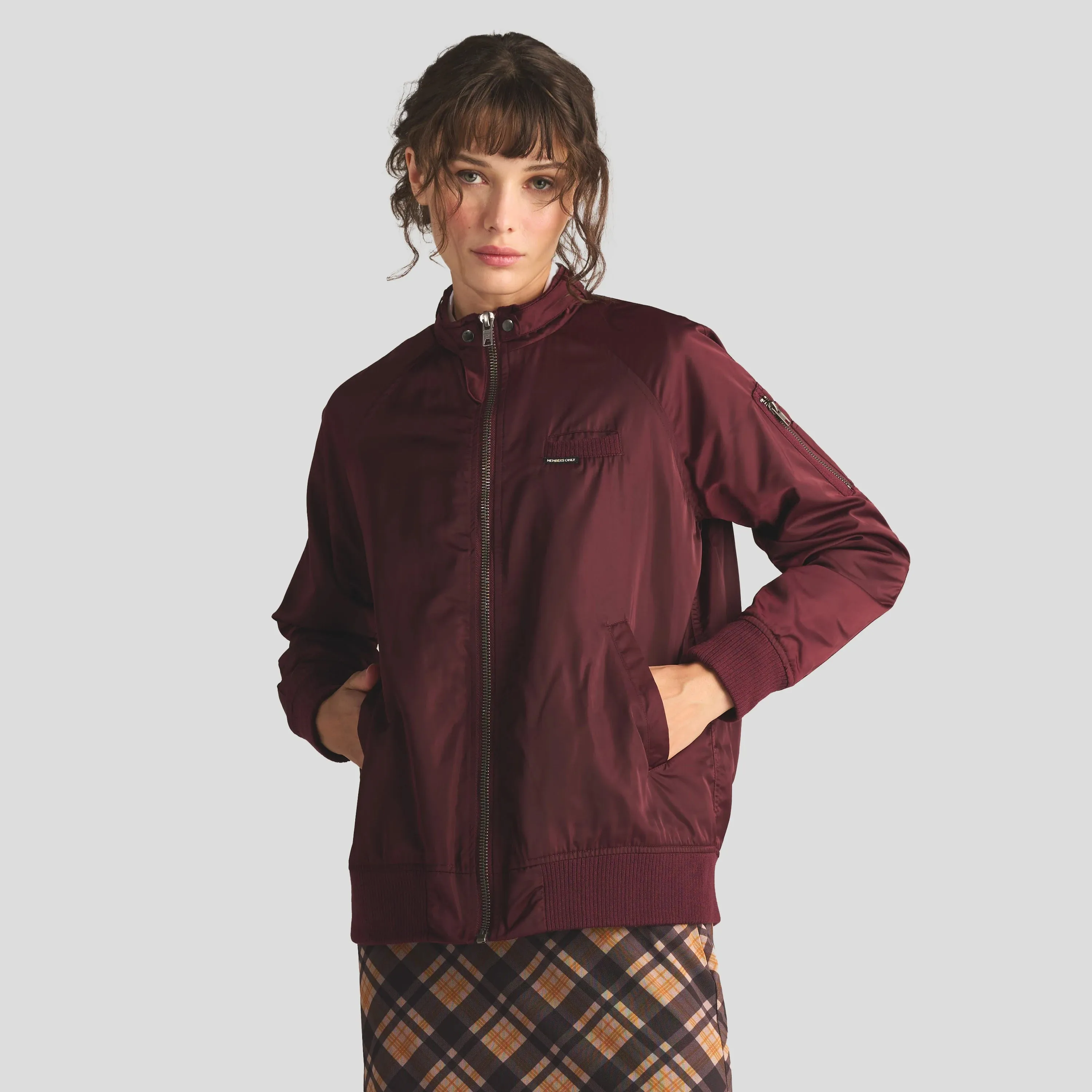 Women's Satin Bomber Jacket