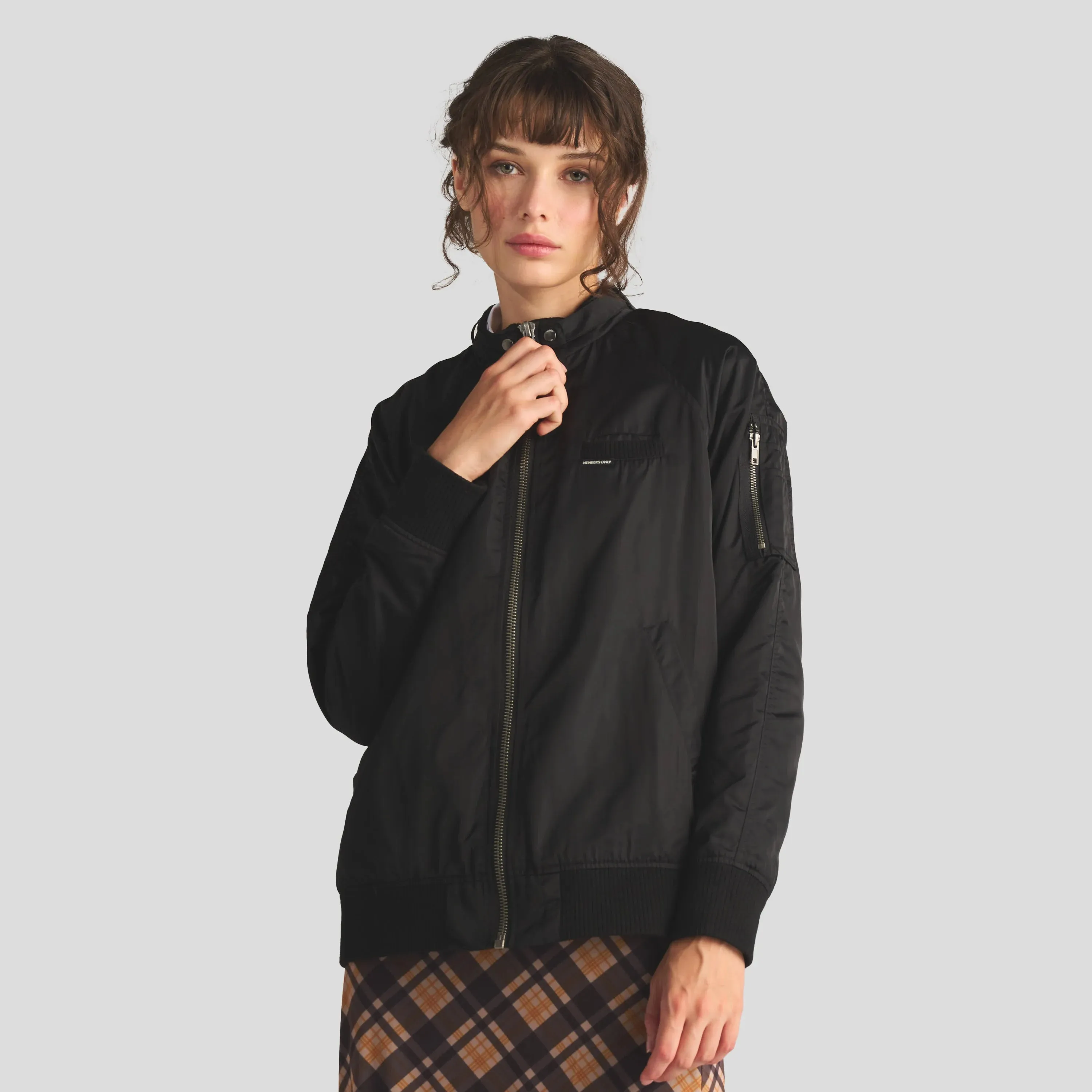 Women's Satin Bomber Jacket