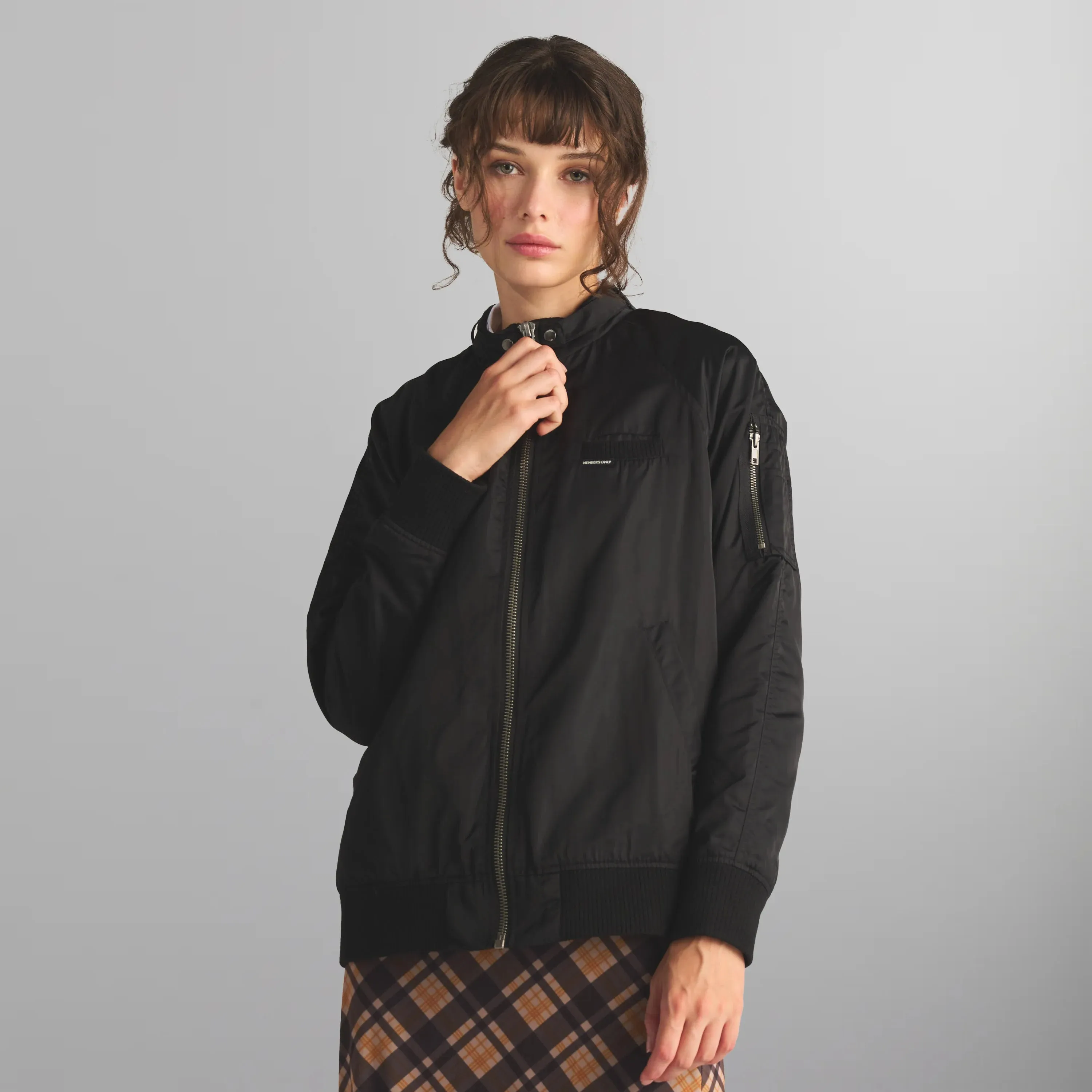 Women's Satin Bomber Jacket