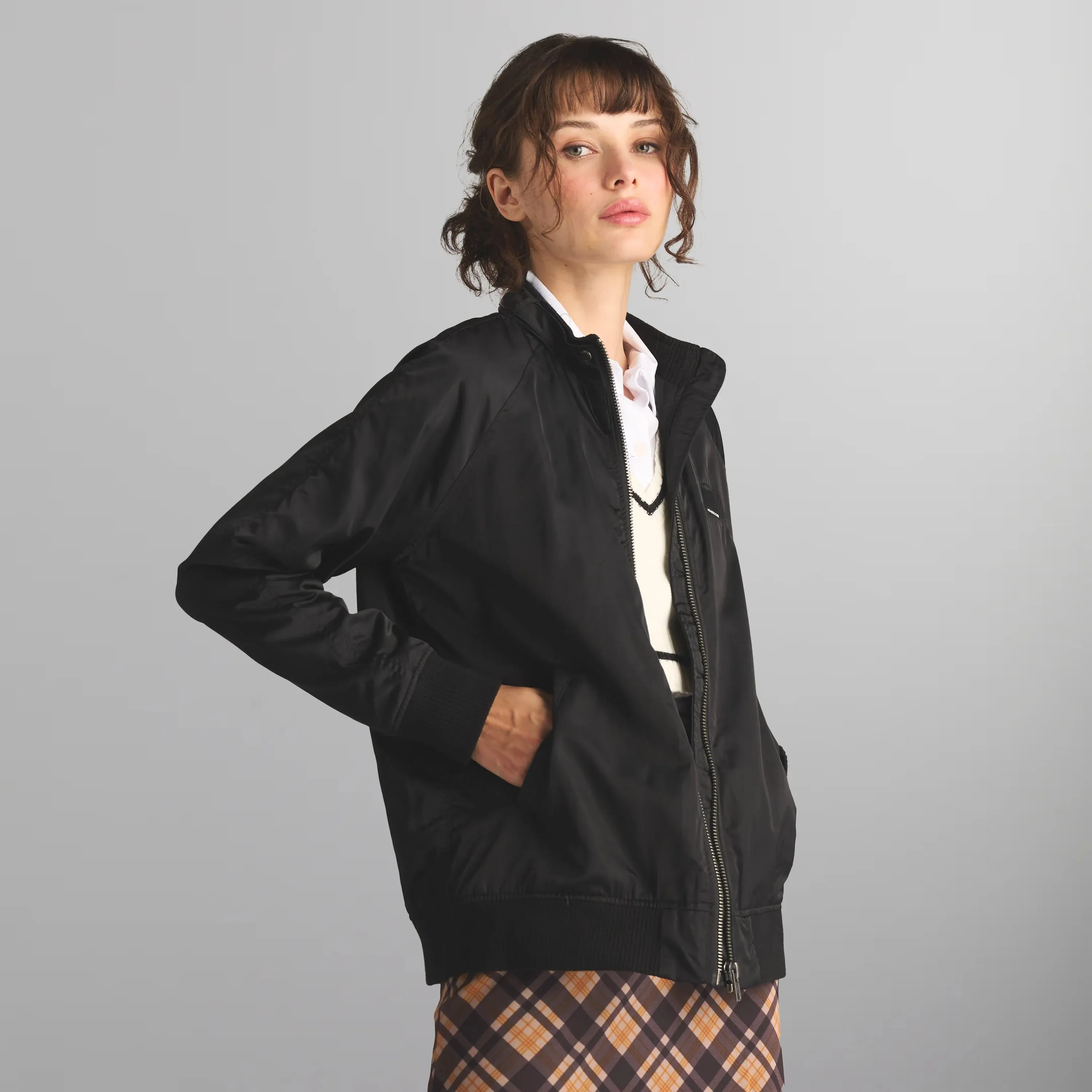 Women's Satin Bomber Jacket