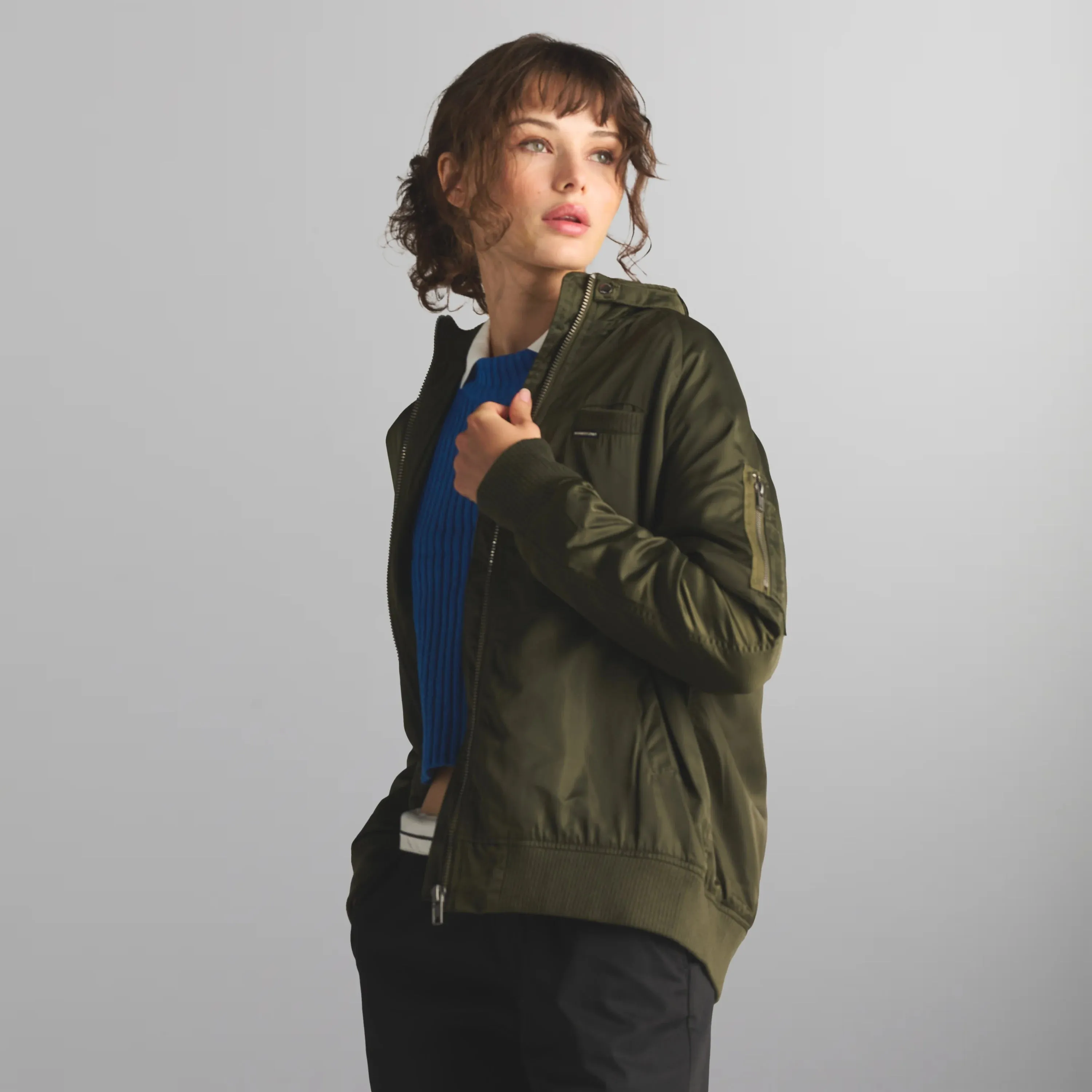 Women's Satin Bomber Jacket