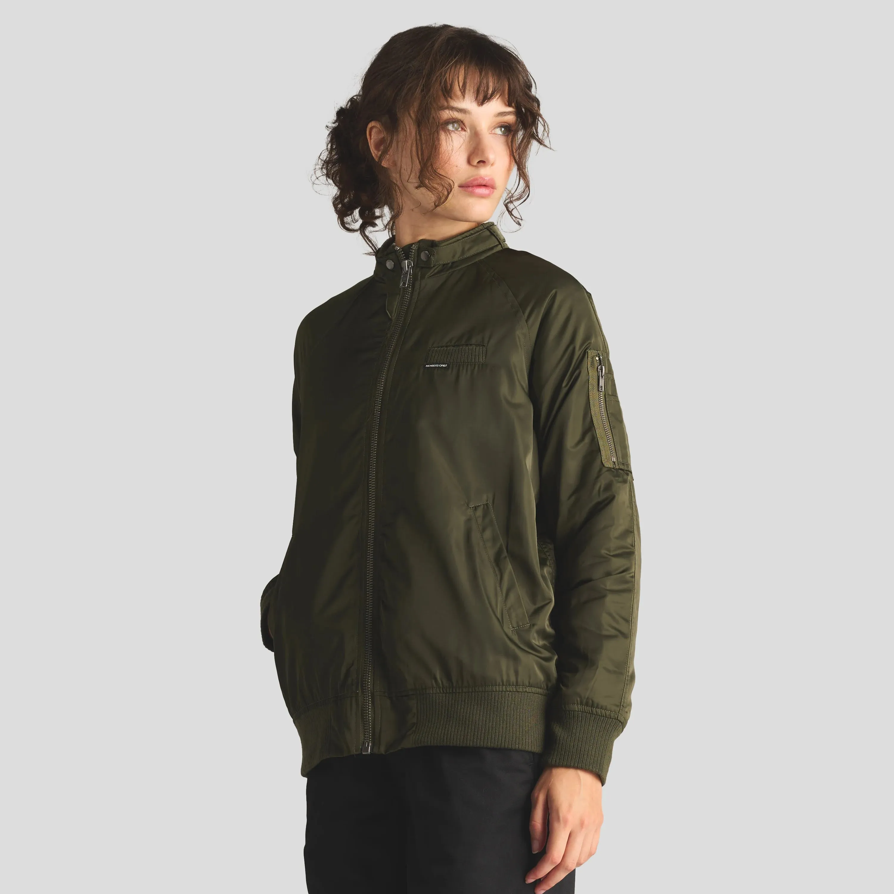 Women's Satin Bomber Jacket