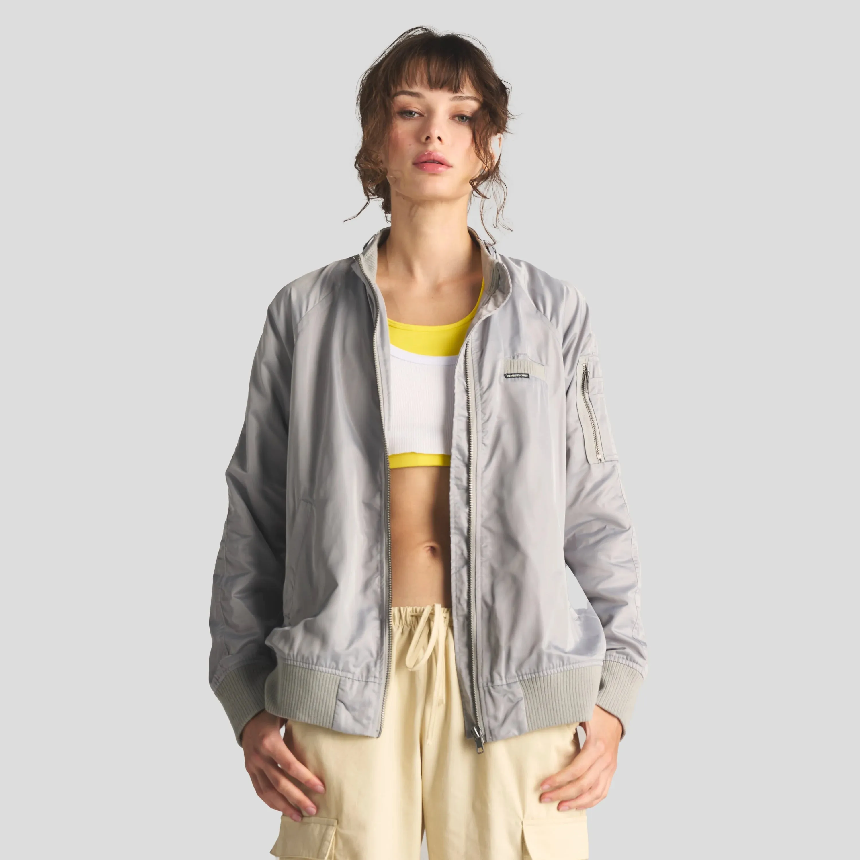 Women's Satin Bomber Jacket