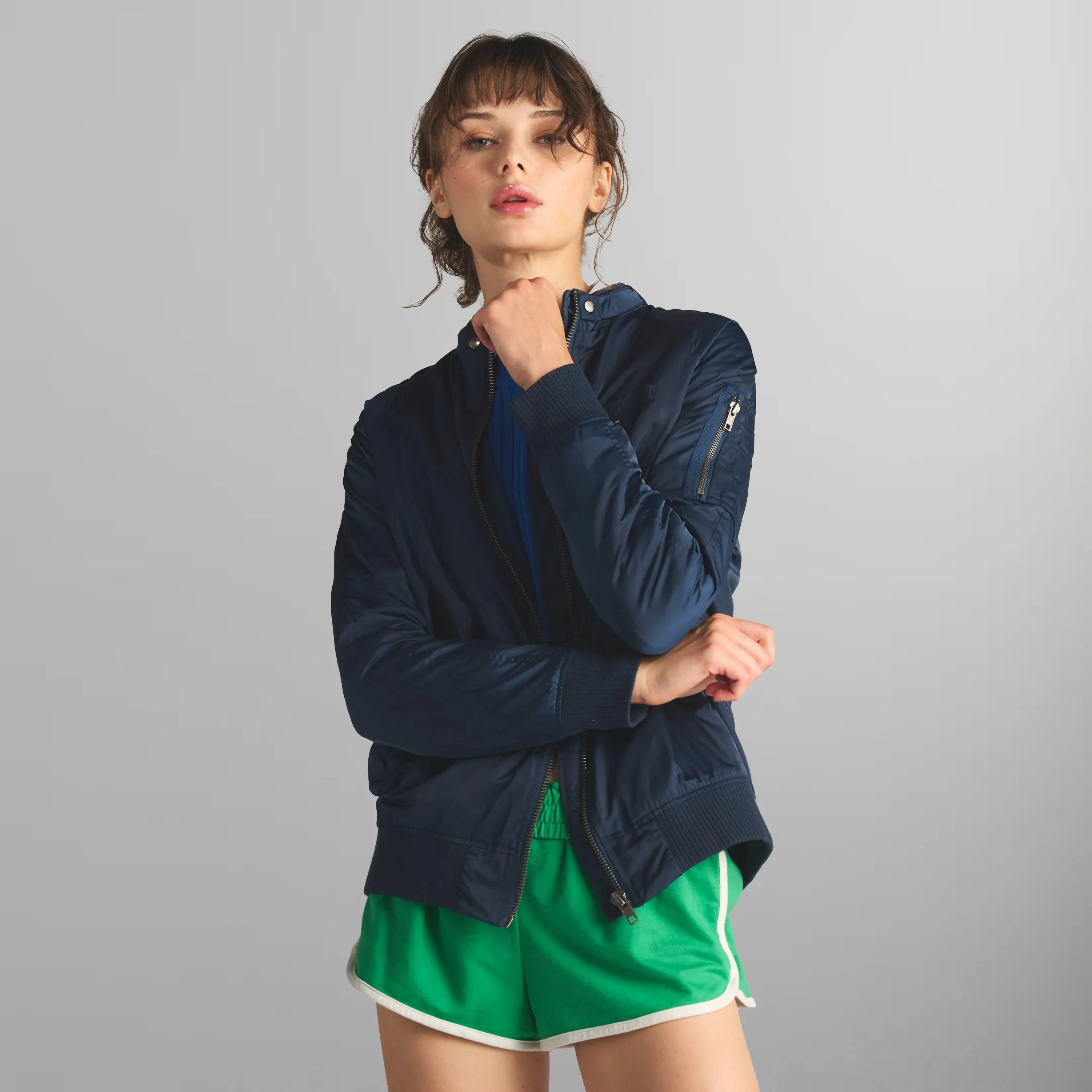 Women's Satin Bomber Jacket