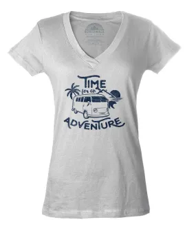 Women's Time For An Adventure Vneck T-Shirt