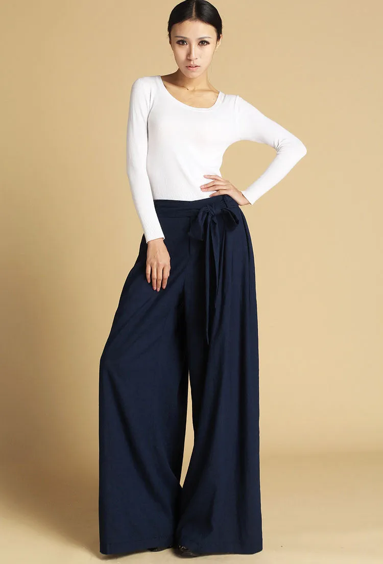 womens wide leg pants made of linen 471