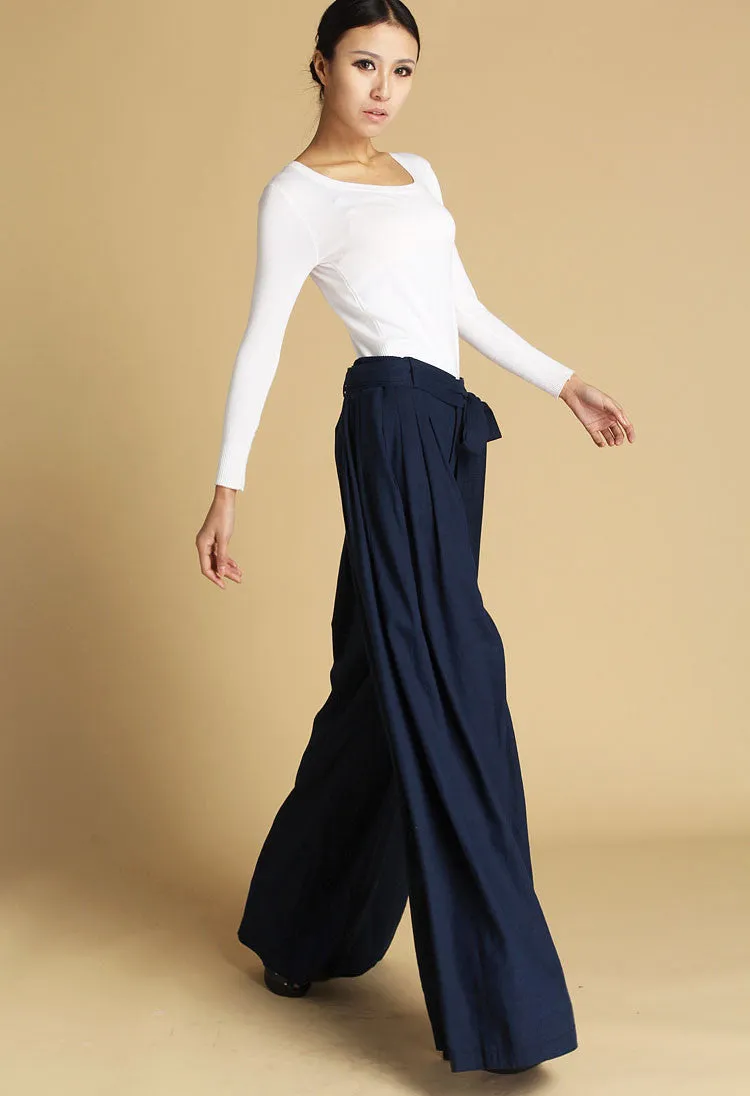 womens wide leg pants made of linen 471